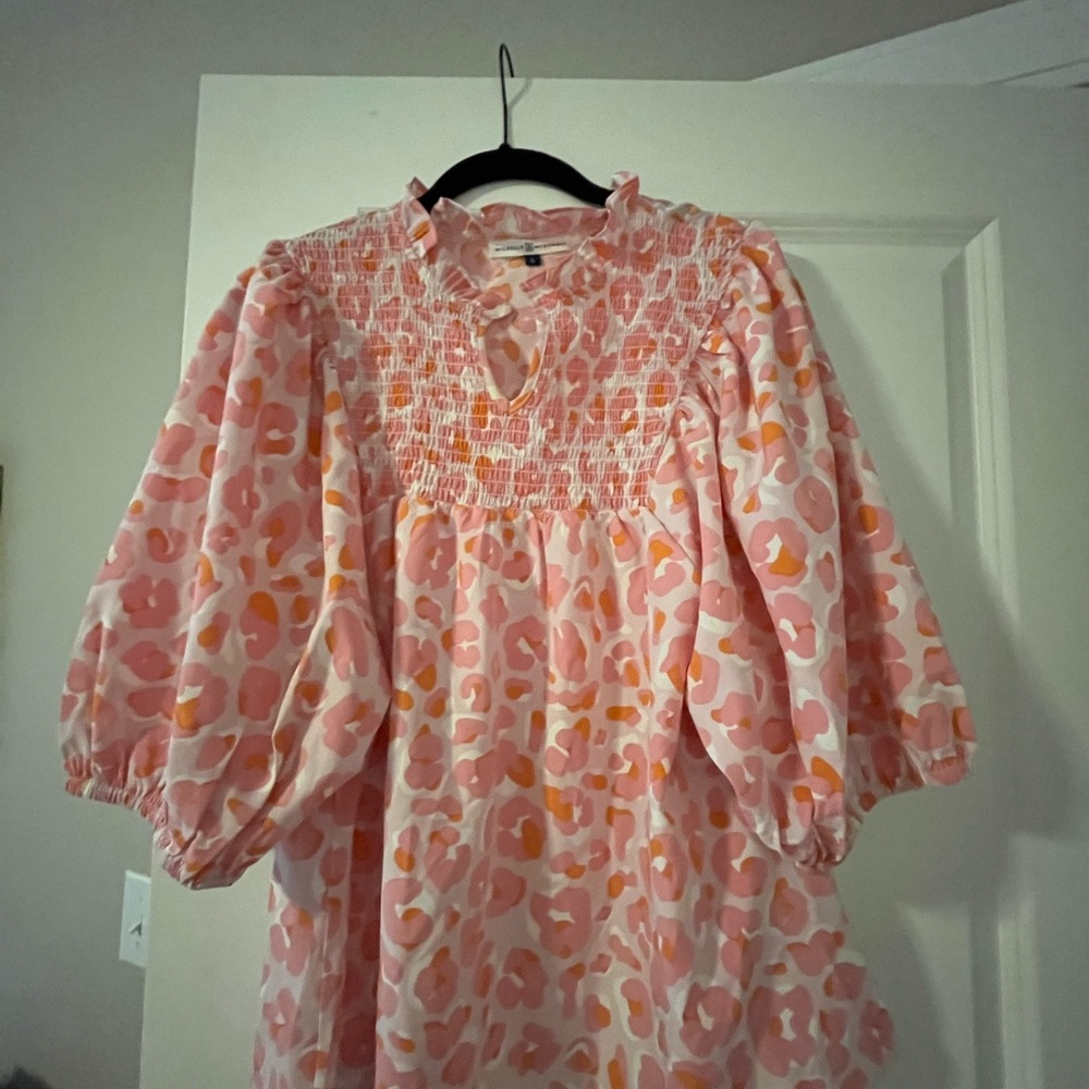 Pink and Orange Patterned Blouse